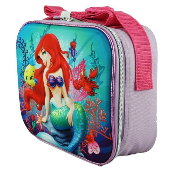 Little Mermaid Ariel 3D Molded 16" Backpack and Lunchbox Bundle Set w/ stickers! - Picture 7 of 8